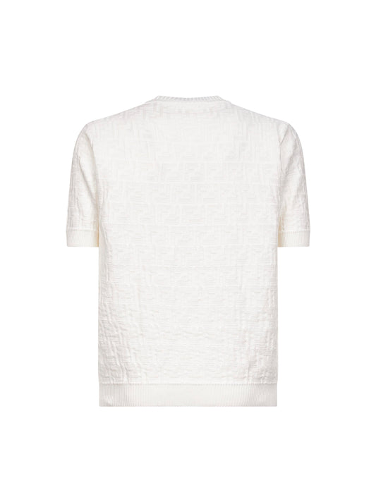 Pullover in cotone FF bianco