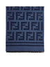 Fendi Blue Wool and Silk Scarf