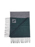 Grey and green two-tone wool and cashmere scarf