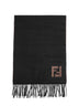 Black and sand two-tone wool and cashmere scarf