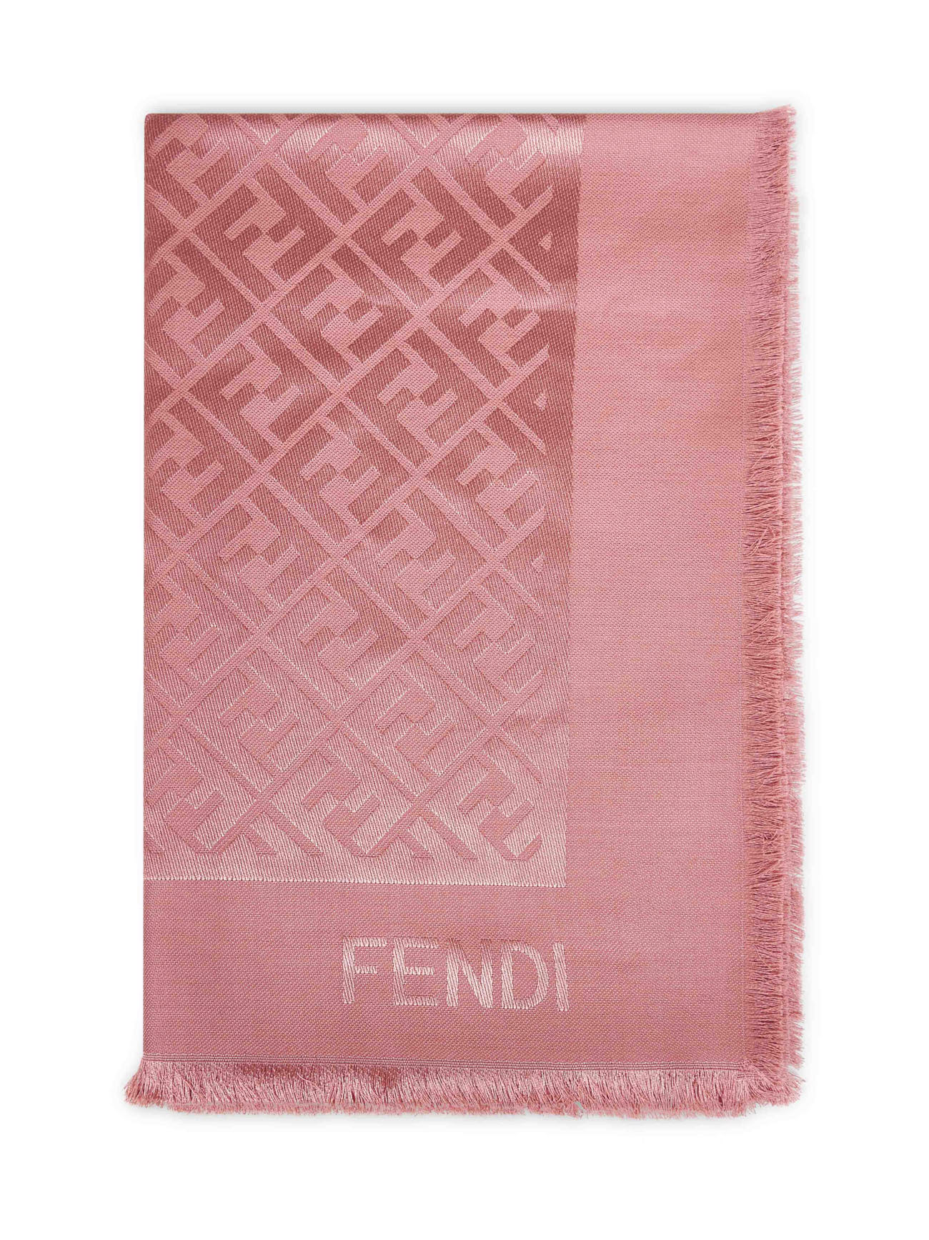 Pink silk and wool FF shawl