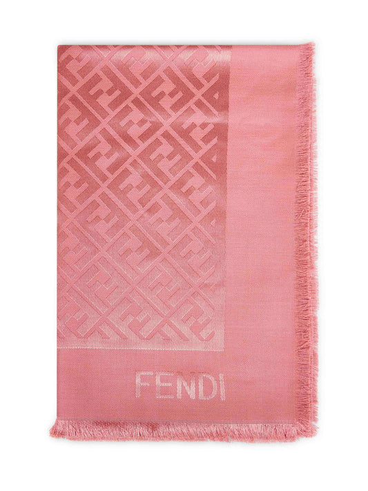 Pink silk and wool FF shawl