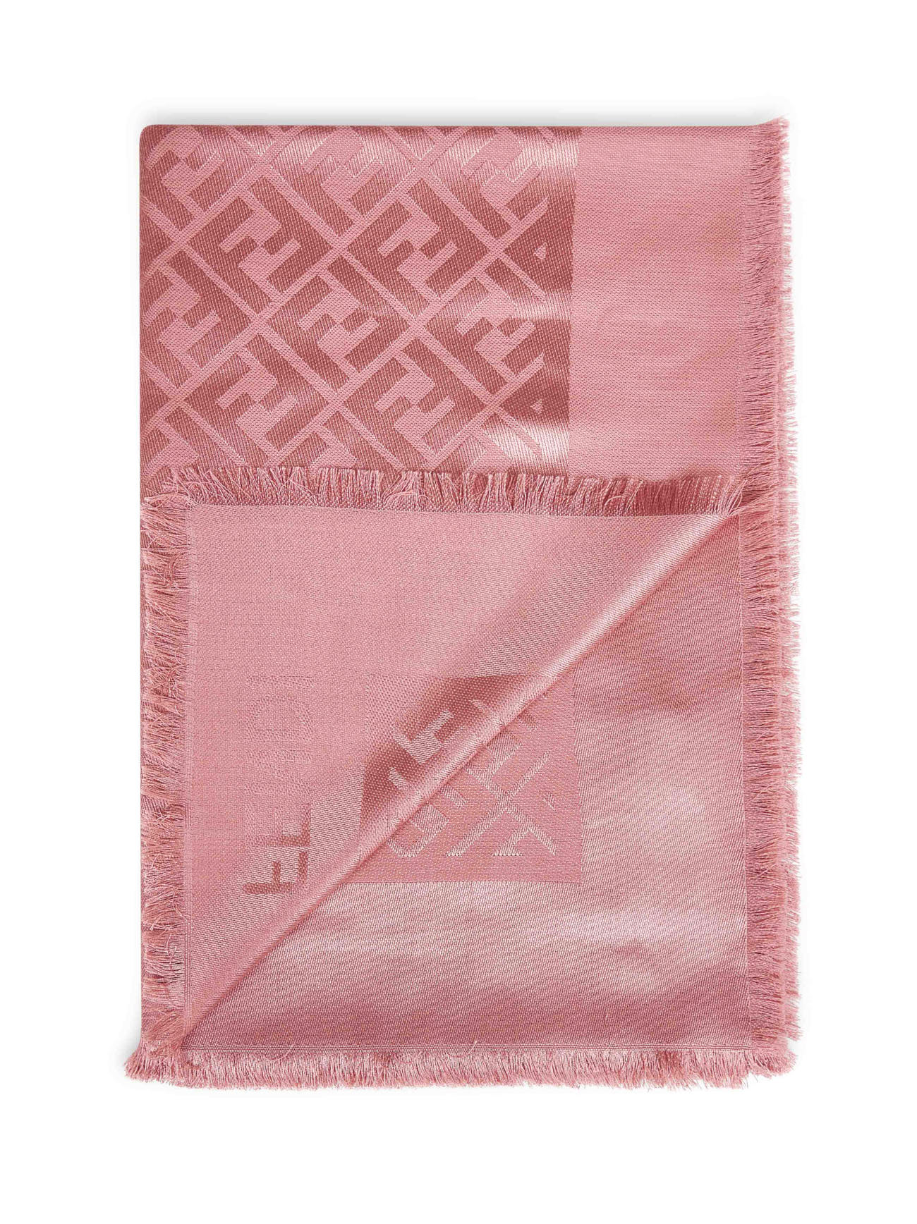 Pink silk and wool FF shawl