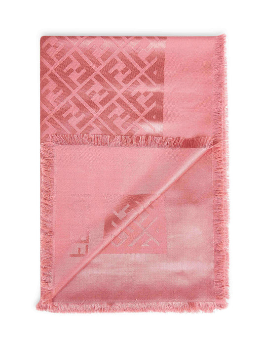 Pink silk and wool FF shawl