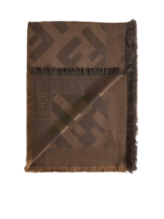 Multicolor wool and silk scarf