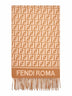 Sciarpa FF in lana e cashmere cammello