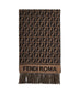 Brown wool and cashmere FF scarf