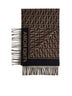 Brown wool and cashmere FF scarf
