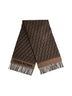 Brown wool and cashmere FF scarf