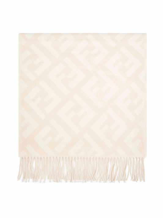 Beige cashmere FF scarf