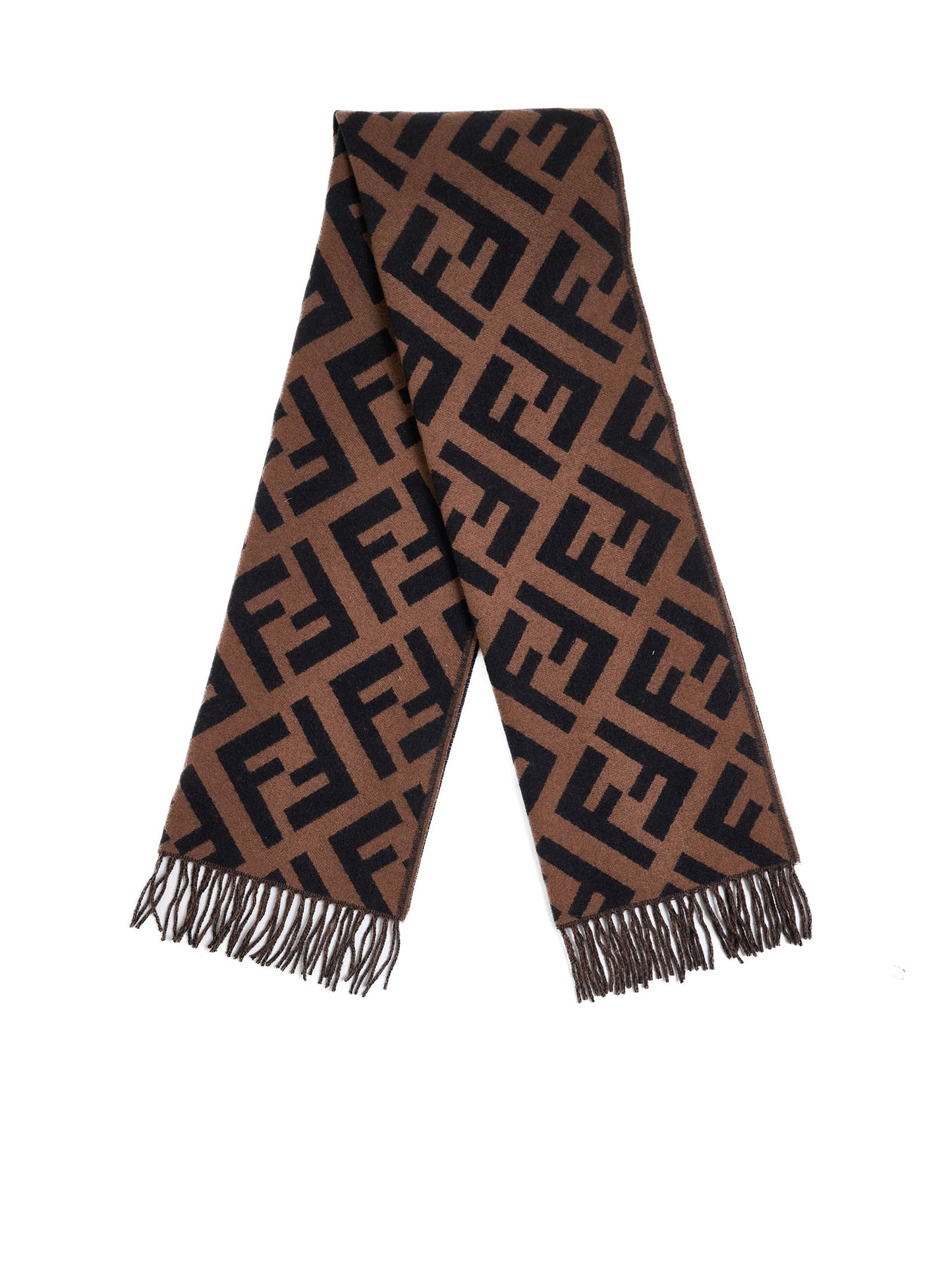 Sciarpa in cashmere marrone FF