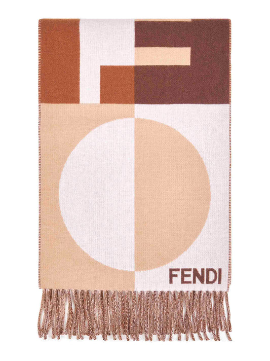Fendi Optical wool and cashmere scarf