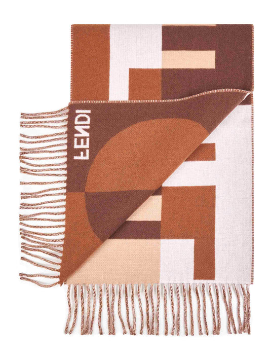 Fendi Optical wool and cashmere scarf