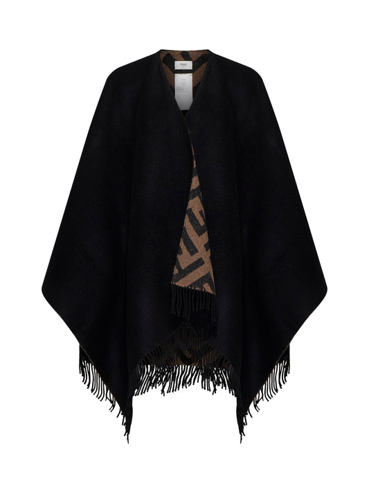 Poncho in cashmere e lana multicolor FF