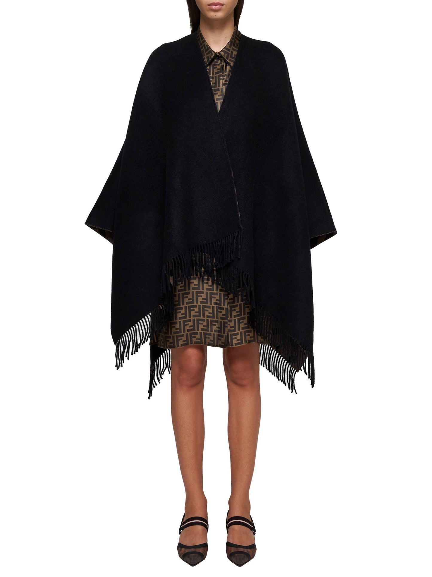 Poncho in Multicolor FF Cashmere and Wool