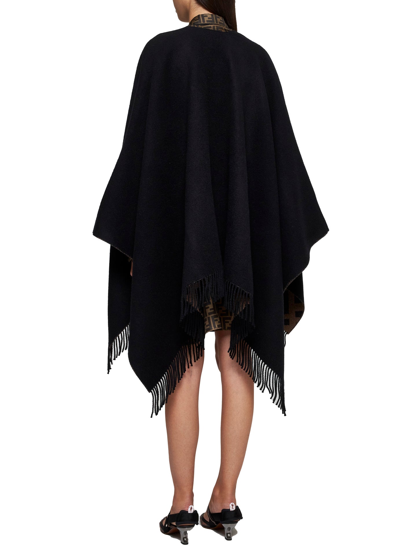Poncho in Multicolor FF Cashmere and Wool