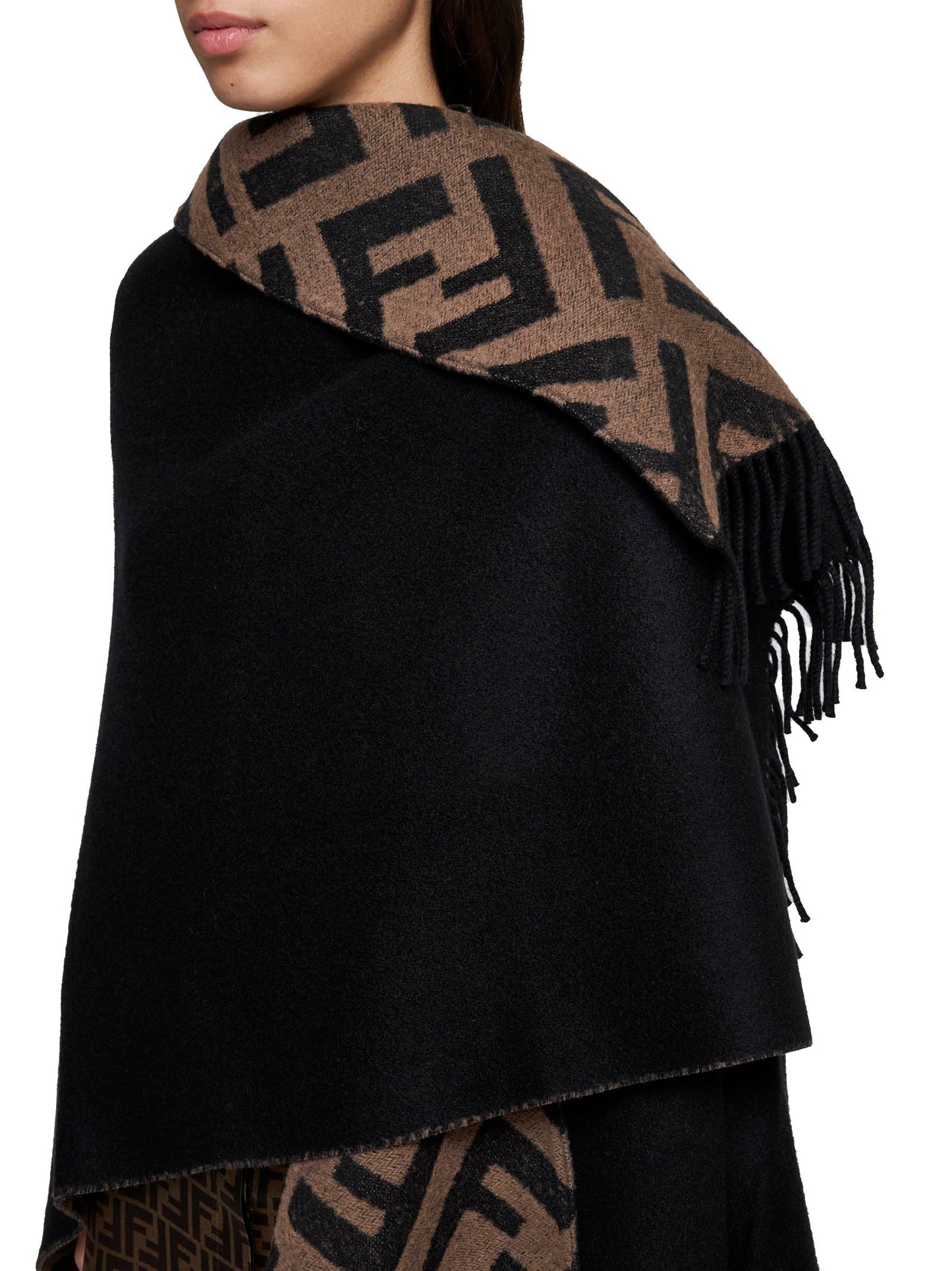 Poncho in Multicolor FF Cashmere and Wool