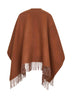 Poncho reversibile in lana e cashmere cammello
