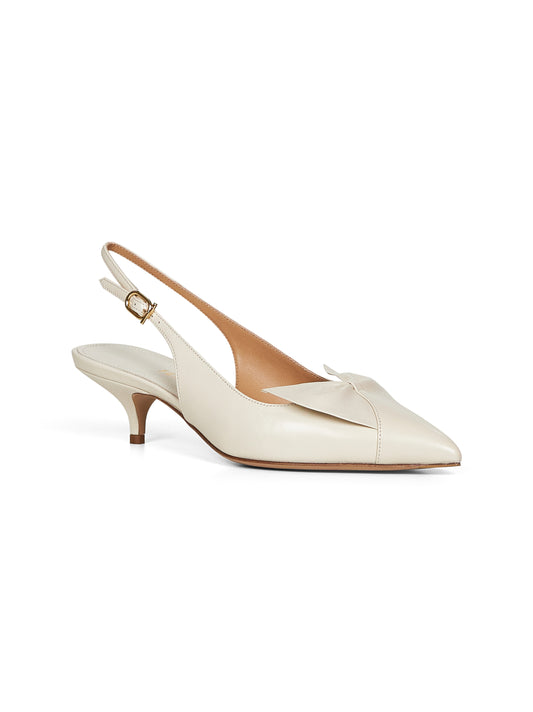 Slingback con fiocco in nappa avorio