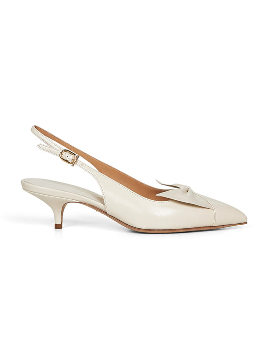 Slingback con fiocco in nappa avorio