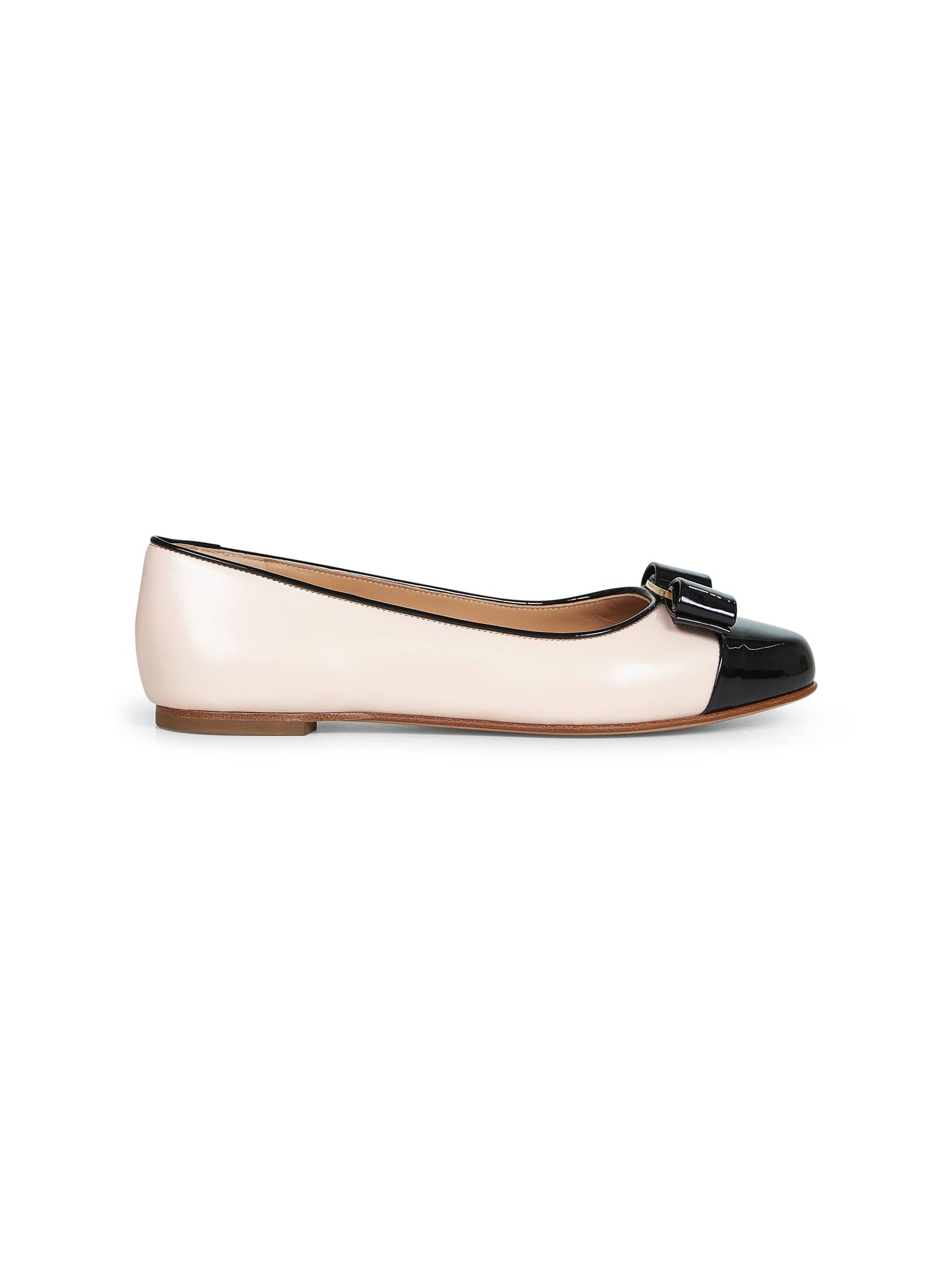 Black and ballet pink two-tone Varina ballet flats
