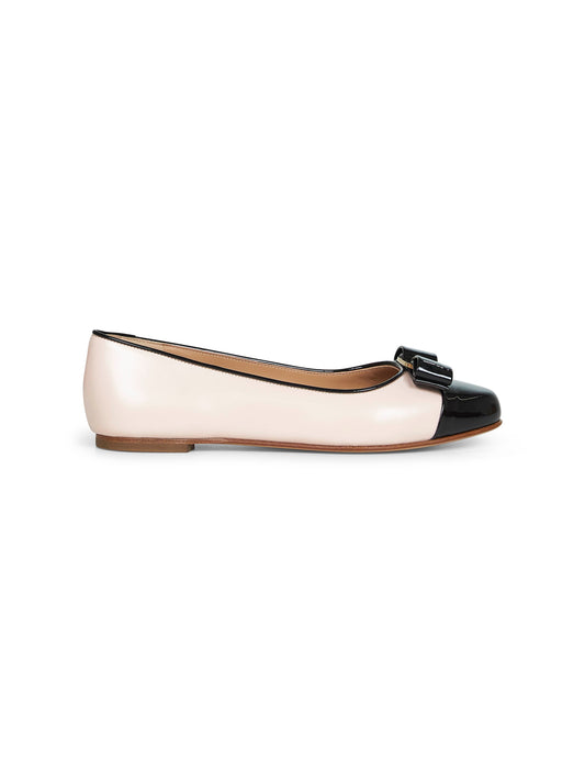 Black and ballet pink two-tone Varina ballet flats