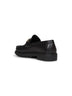 Mocassin in pelle nera con ornamento Gancini