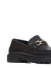 Black leather loafers with Gancini ornament