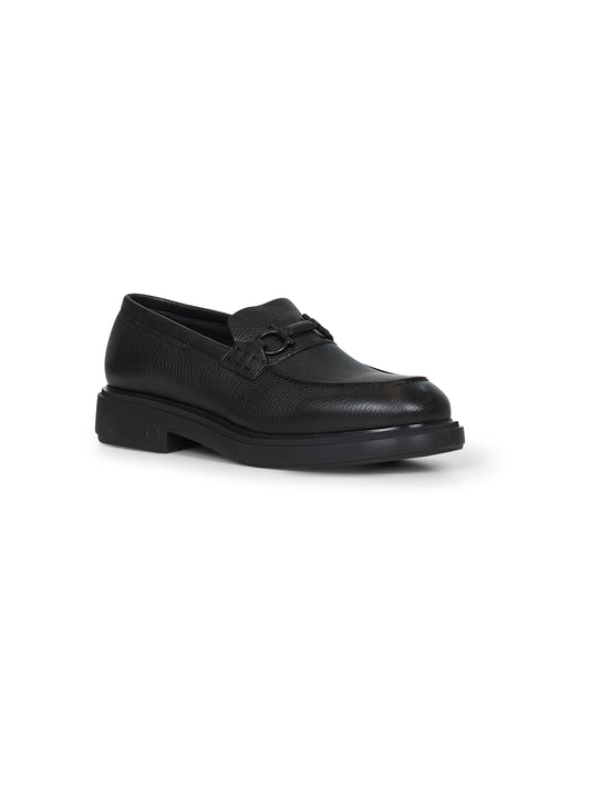 Black calfskin Gancini loafers