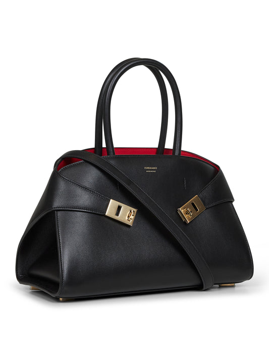Black Hug (M) top handle bag