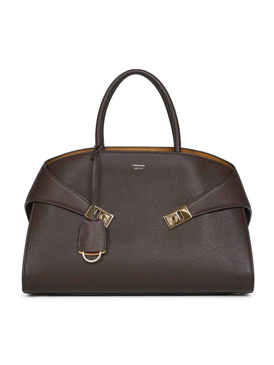 Brown Hug bicolor handbag (L)