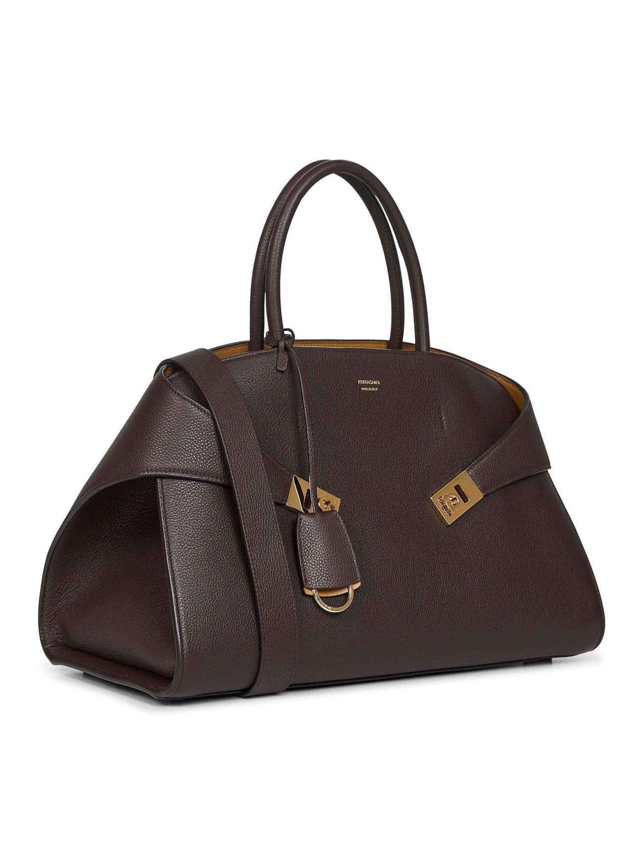 Brown Hug bicolor handbag (L)