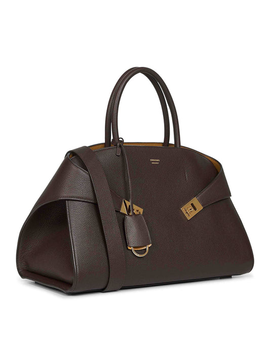 Brown Hug bicolor handbag (L)