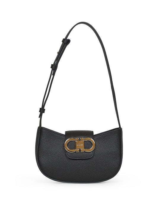 Black Double Gancini mini bag by Ferragamo