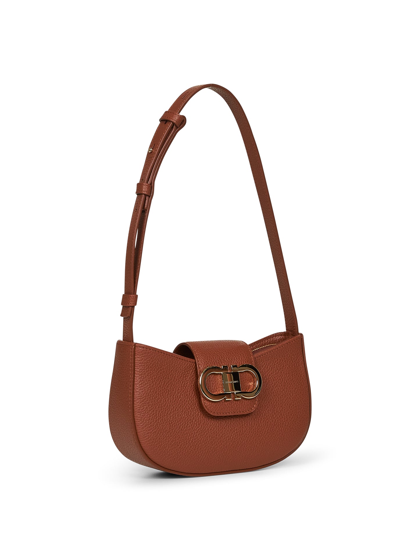 New cognac Double Gancini mini bag by Ferragamo