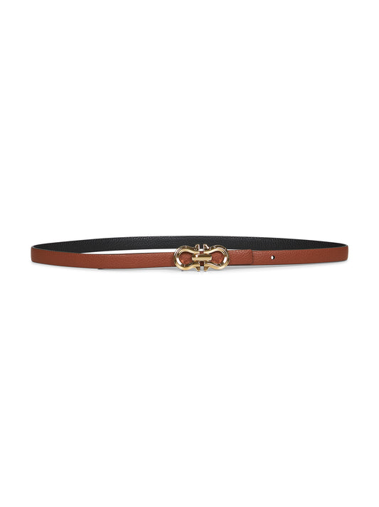 New cognac Gancini reversible belt