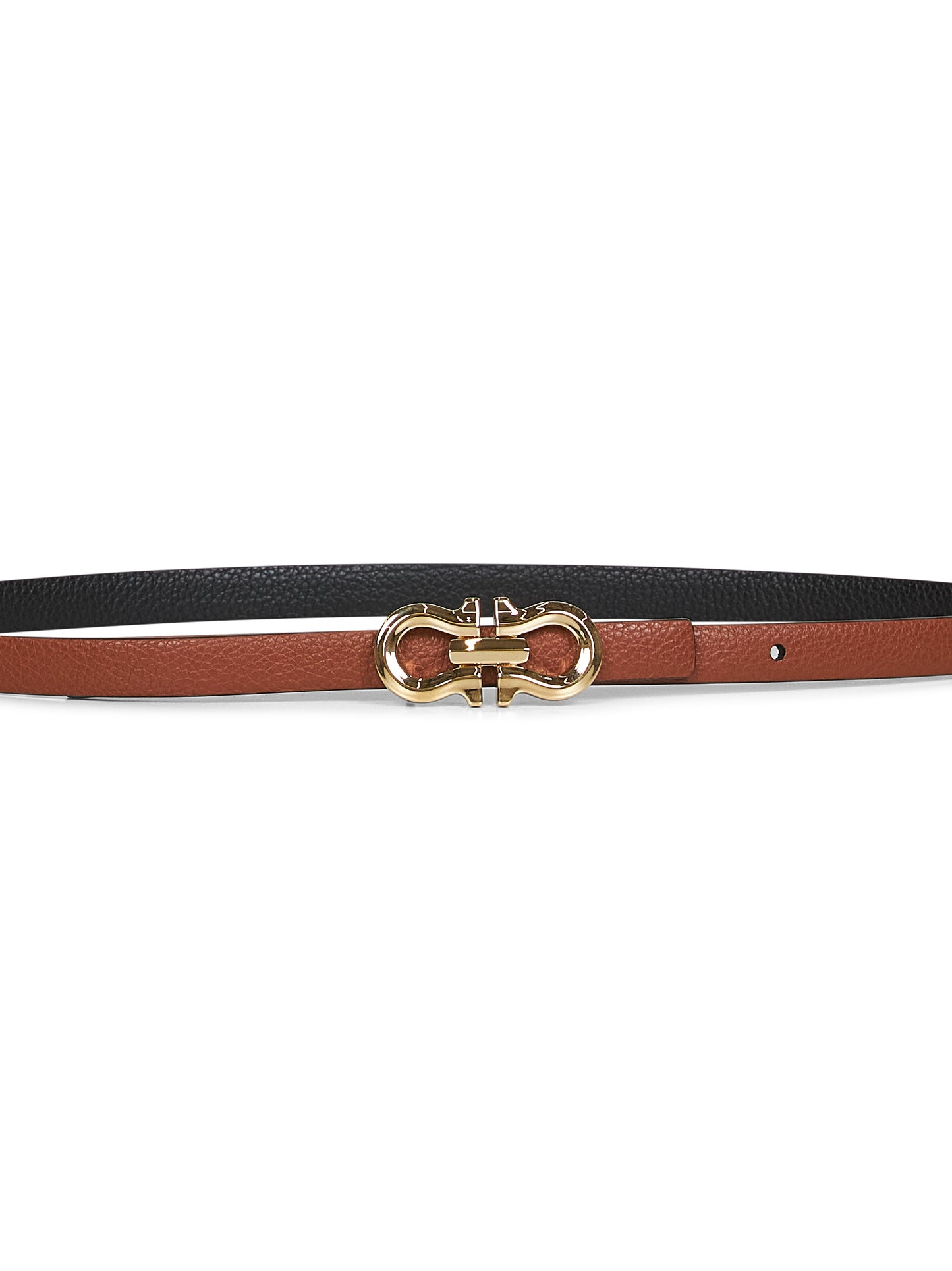 New cognac Gancini reversible belt