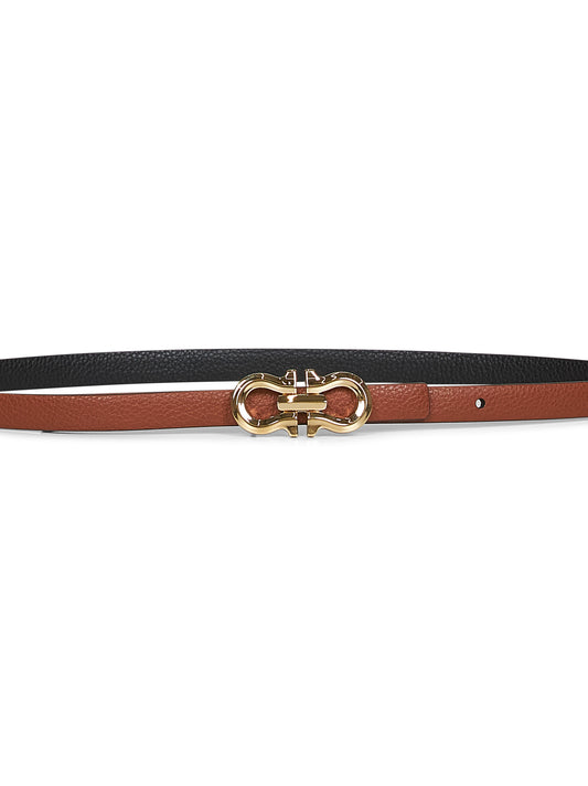 New cognac Gancini reversible belt