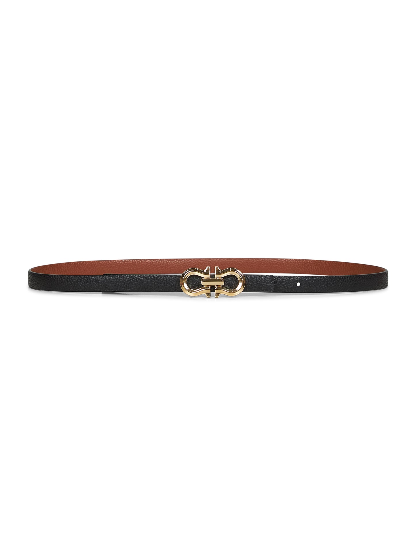 New cognac Gancini reversible belt