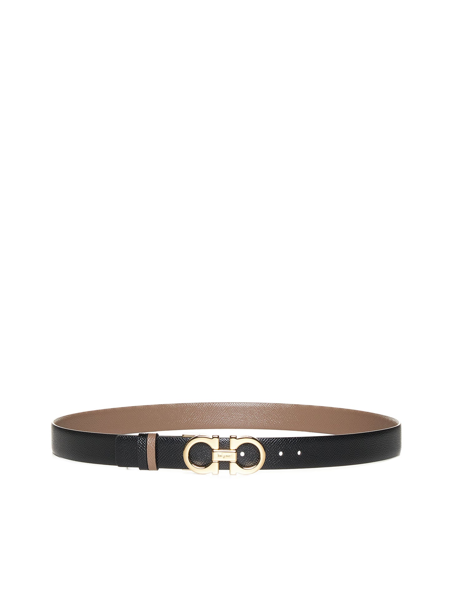 Caraway seed leather Gancini reversible belt