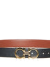 New cognac leather Gancini reversible belt