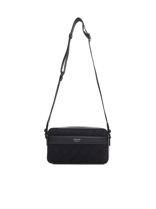 East-West Shoulder Bag with Gancini Buckles by Ferragamo