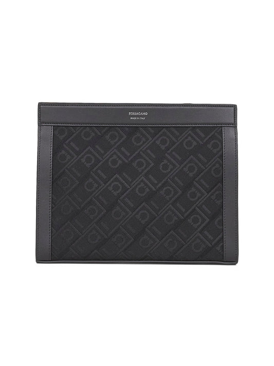 Black Ferragamo Monogram pouch