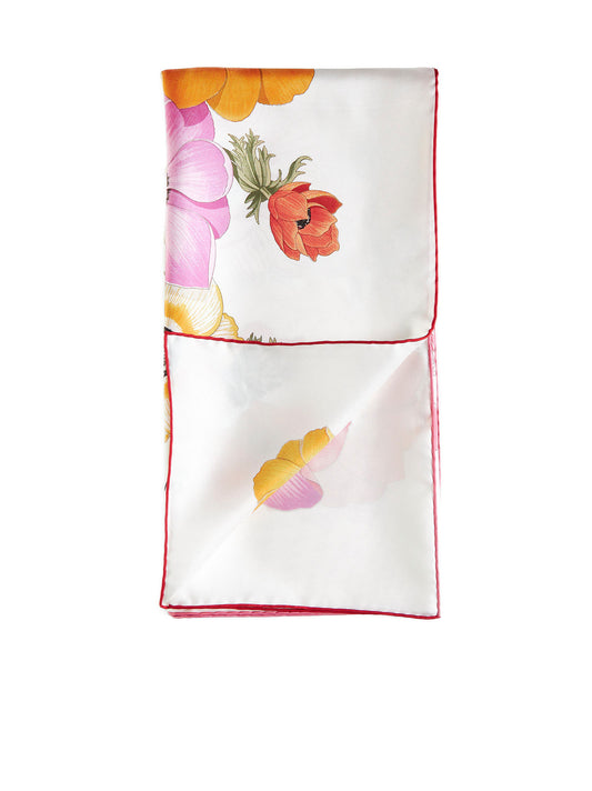 Silk Scarf with Anemone Print