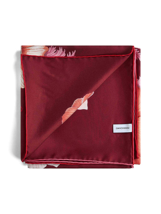 Anemone print silk twill scarf