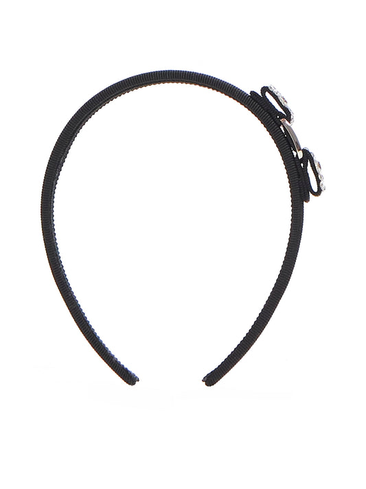 Vara rhinestone bow grosgrain headband