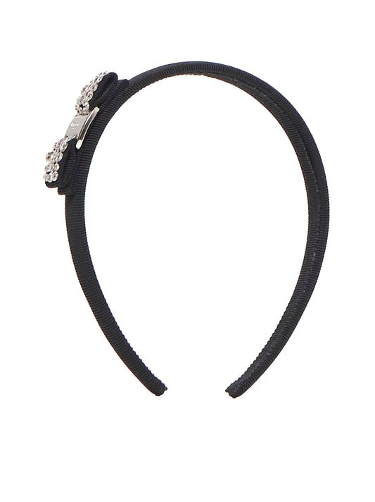 Vara rhinestone bow grosgrain headband