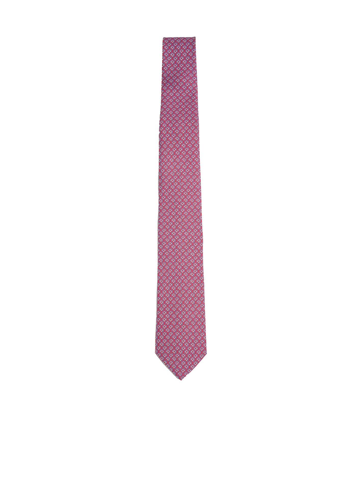 Red silk Tetris print tie