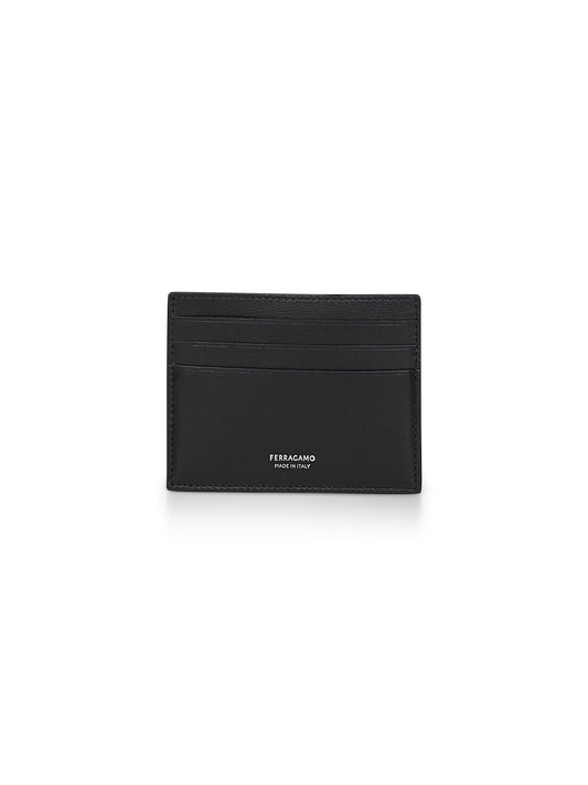 Porta carte di credito in pelle nera