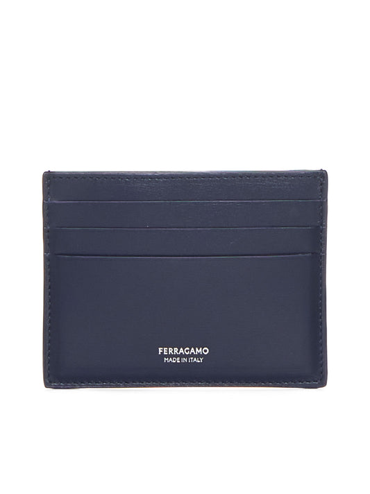 Leather cardholder with logo